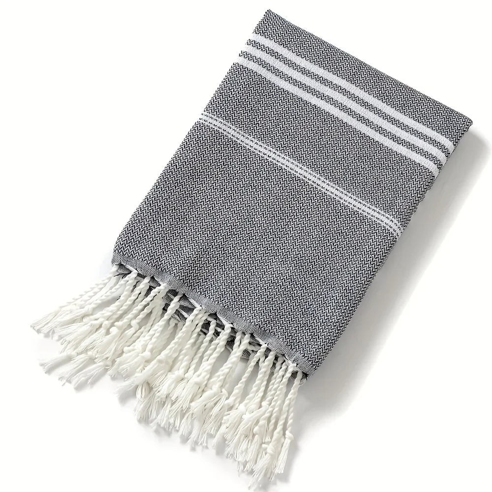 90*180CM Turkish Beach Towel Sauna Spa Gym Sports Fitness Fringed Bath Towel Kitchen Outdoor Soft Absorbent Quick Drying Towels TitanTide