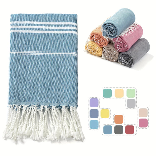 90*180CM Turkish Beach Towel Sauna Spa Gym Sports Fitness Fringed Bath Towel Kitchen Outdoor Soft Absorbent Quick Drying Towels TitanTide