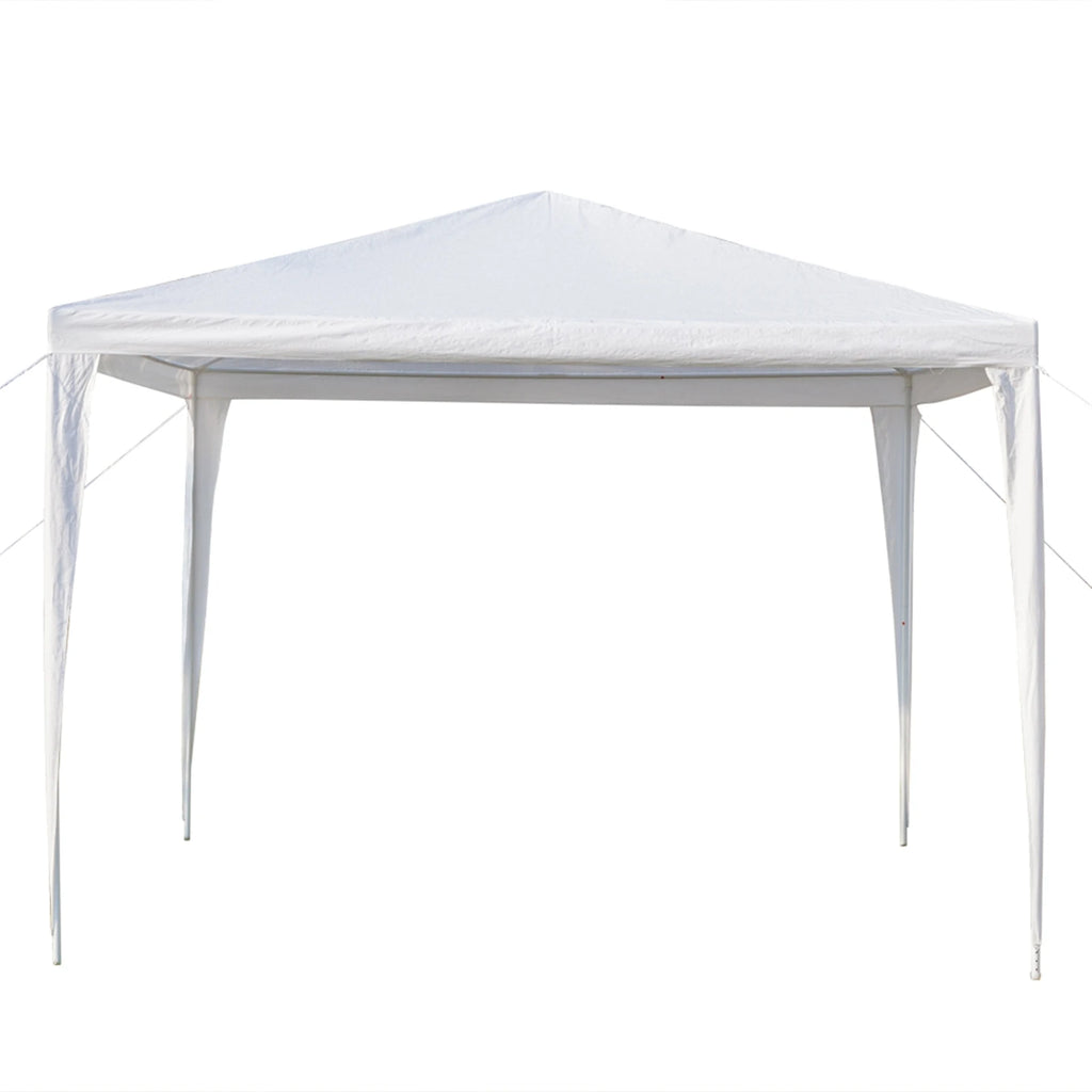 White hexagonal gazebo on a white background