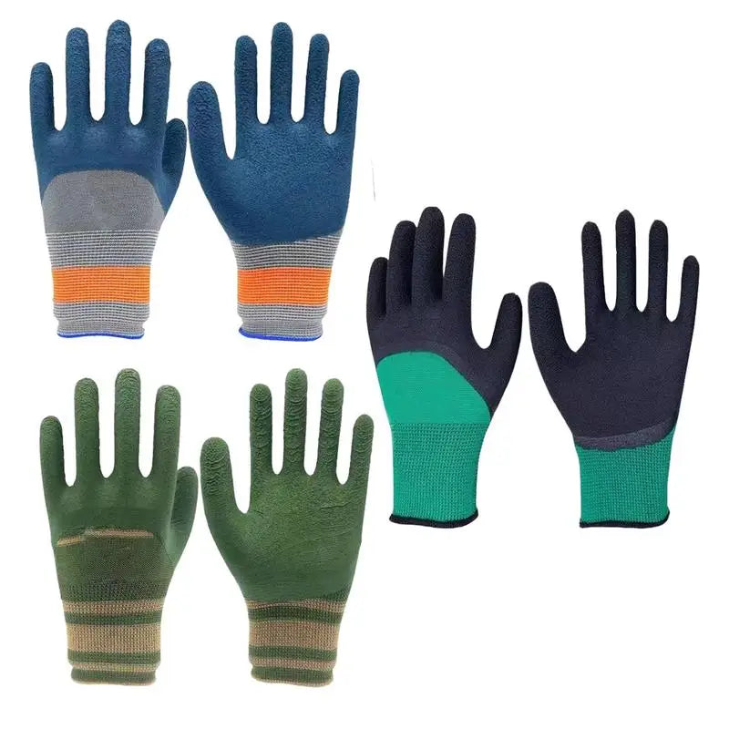 Pair of Waterproof Gardening Gloves made with Latex, Protective Non-Slip Horticultural Gloves and Gear for Vegetable and Flower Plants, Gardening Glove TitanTide
