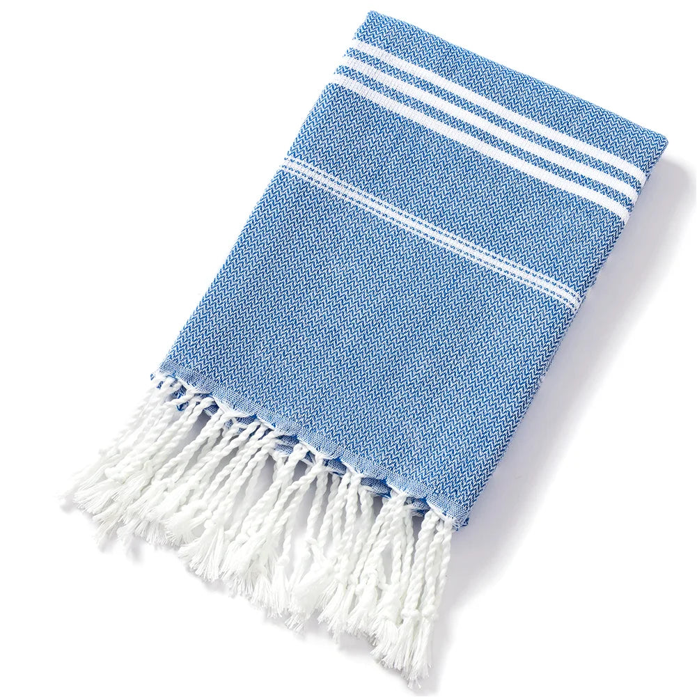 90*180CM Turkish Beach Towel Sauna Spa Gym Sports Fitness Fringed Bath Towel Kitchen Outdoor Soft Absorbent Quick Drying Towels TitanTide