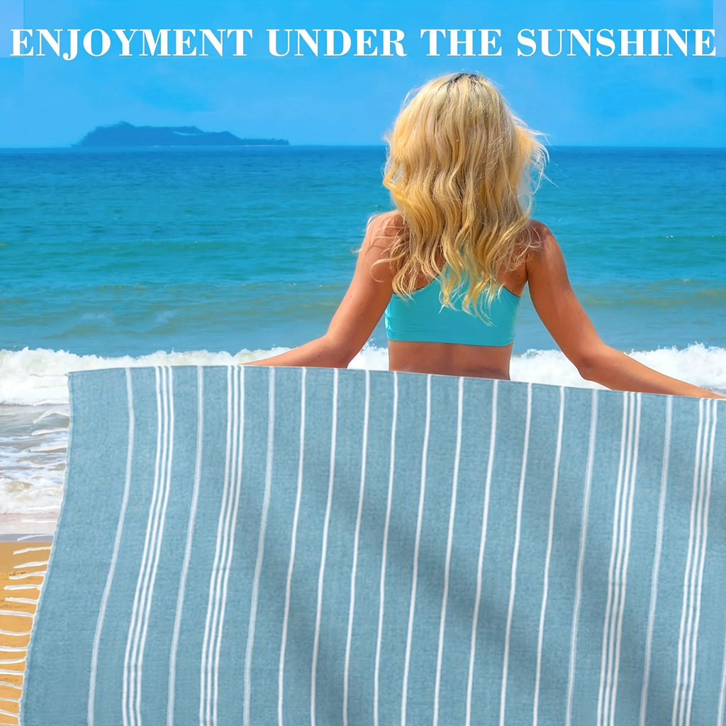 90*180CM Turkish Beach Towel Sauna Spa Gym Sports Fitness Fringed Bath Towel Kitchen Outdoor Soft Absorbent Quick Drying Towels TitanTide