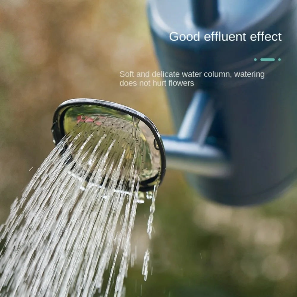 Close-up of a watering can with water flowing, labeled 'Good effluent effect' - TitanTide