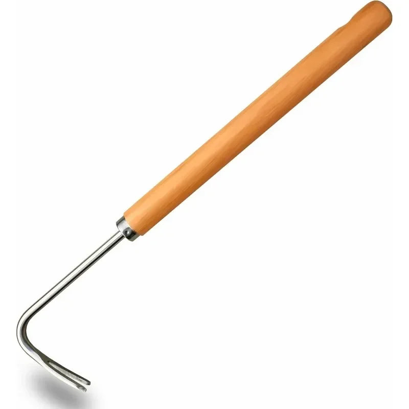 Metal tool with an orange handle on a white background