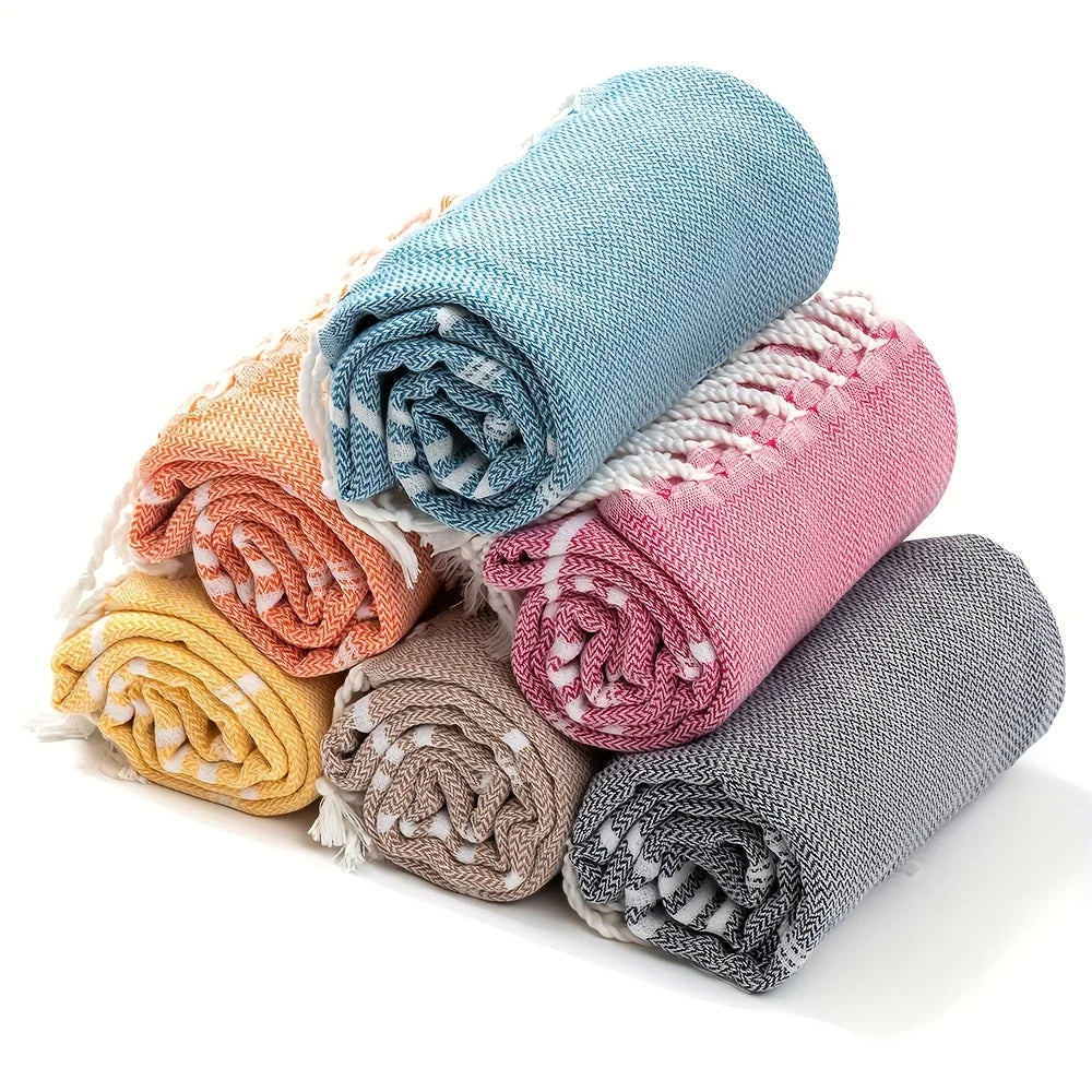 90*180CM Turkish Beach Towel Sauna Spa Gym Sports Fitness Fringed Bath Towel Kitchen Outdoor Soft Absorbent Quick Drying Towels TitanTide